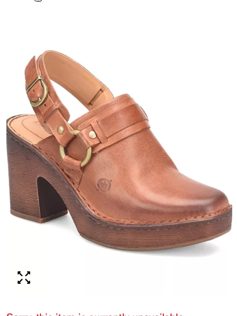 Born Shoes Platform Clogs Leather Cognac Brown Chunky Womens Hudson 10 Boho Y2K